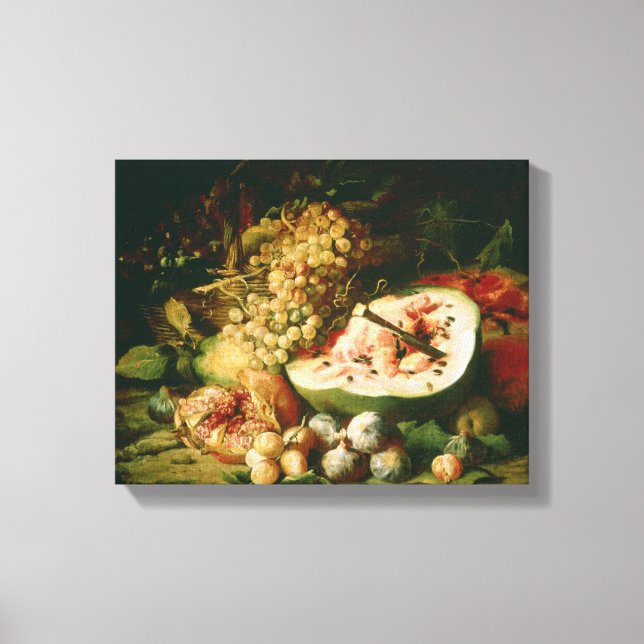 Impressão Em Tela Vida Estática da Fruta em uma borda (Frente)
