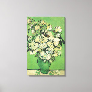 Impressão Em Tela Vida eterna - Rosas cor-de-rosa em um vaso, Vincen