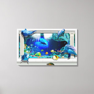 Impressão Em Tela Vida marinha