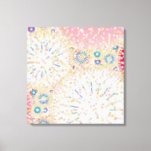 Impressão Em Tela "Vida marinha", rosa, coral, azul