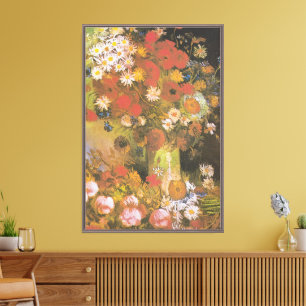 Impressão Em Tela Vida Morta Floral de Van Gogh Papoulas Vermelhas &