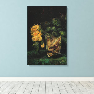 Impressão Em Tela Vidro com Rosas por Vincent van Gogh