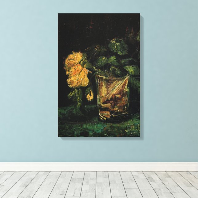 Impressão Em Tela Vidro com Rosas por Vincent van Gogh (Insitu(piso de madeira))