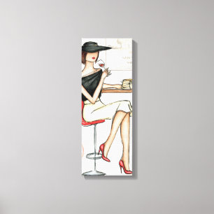 Impressão Em Tela Vidro da mulher e de vinho