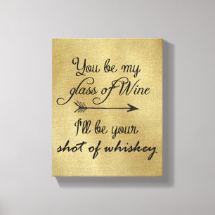 Impressão Em Tela Vidro de Shot de Vinho de Whiskey