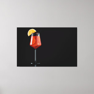 Impressão Em Tela Vidro do cocktail Spritz isolado em preto