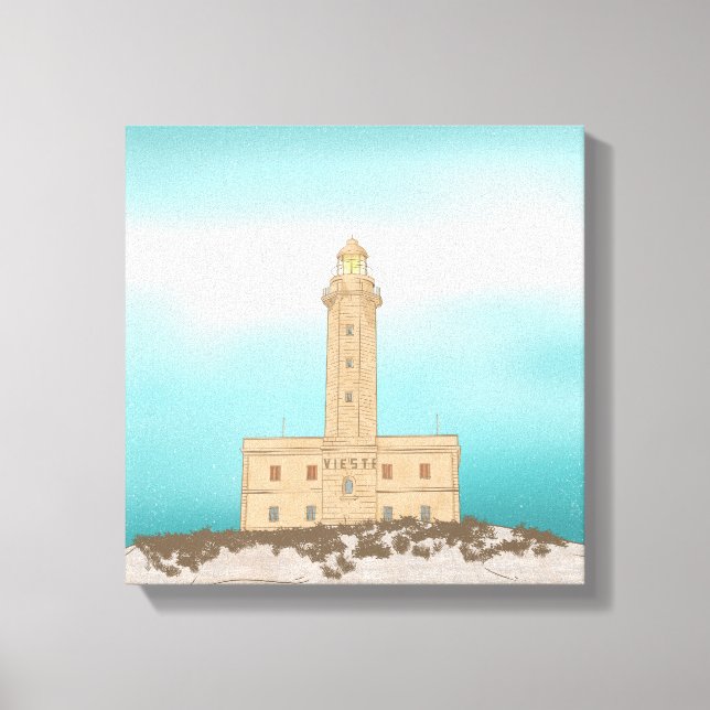Impressão Em Tela Vieste Lighthouse Itália (Frente)