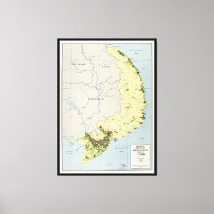 Impressão Em Tela Vietnam sul mapa setembro de 1972