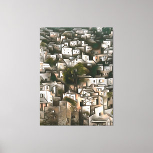 Impressão Em Tela Vila Abandonada De Kayakoy Fethiye Paisagem Arte