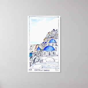 Impressão Em Tela Vila de Oia   Ilha de Santorini, Grécia