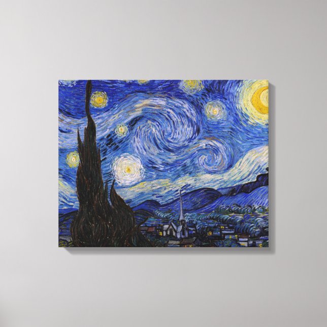 Impressão Em Tela Vincent Van Gogh - A noite de Starry (Frente)