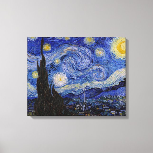 Impressão Em Tela Vincent Van Gogh - A noite estrelada (Frente)