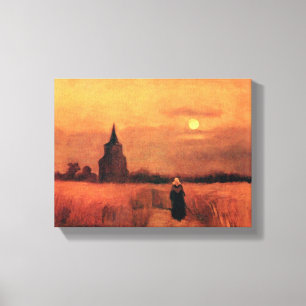 Impressão Em Tela Vincent Van Gogh - A Torre Velha Nos Campos