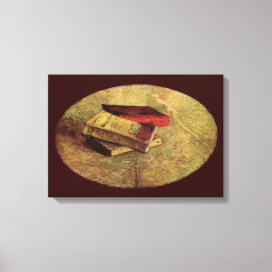 Impressão Em Tela Vincent van Gogh - Ainda vive com três livros