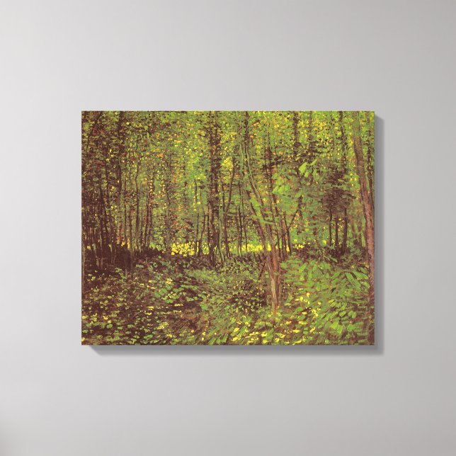 Impressão Em Tela Vincent van Gogh - Árvores e Sub-bosque (Frente)