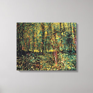 Impressão Em Tela Vincent Van Gogh - Árvores e Sub-bosque Arte Fina
