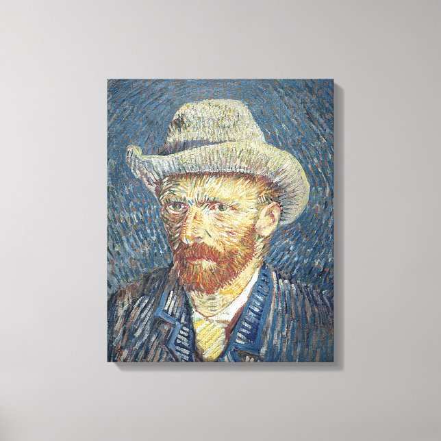 Impressão Em Tela Vincent van Gogh | Autorretrato com Felt Hat (Frente)