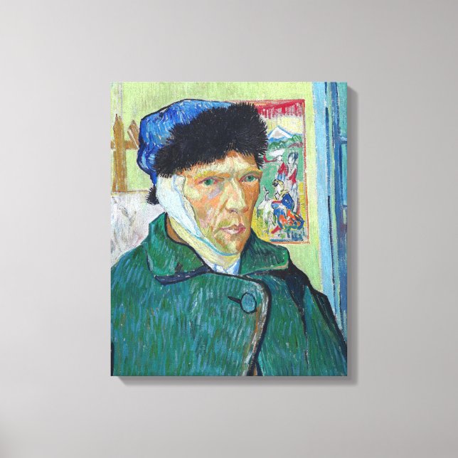 Impressão Em Tela Vincent van Gogh - Autorretrato com ouvido colado (Frente)