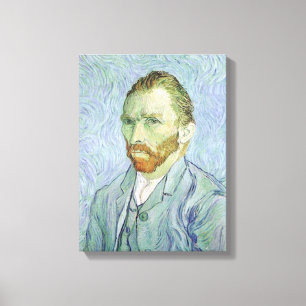 Impressão Em Tela Vincent van Gogh - autorretrato de Van Gogh em azu