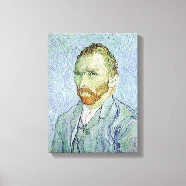 Impressão Em Tela Vincent van Gogh - autorretrato de Van Gogh em azu (Frente)