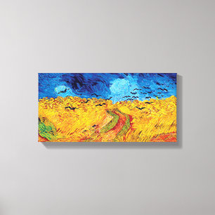 Impressão Em Tela Vincent Van Gogh - Campo de Trigo com Corvos Preto