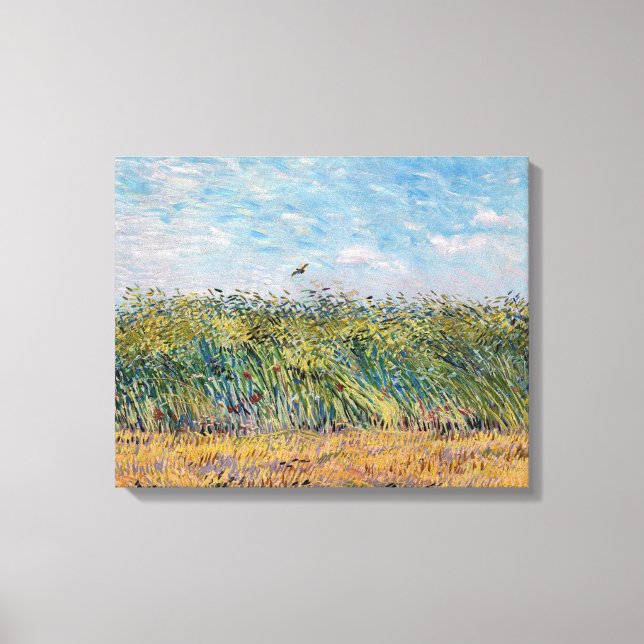 Impressão Em Tela Vincent van Gogh - Campo de Trigo com uma Cotovia (Frente)