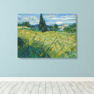 Impressão Em Tela Vincent Van Gogh, Campo de Trigo Verde com Cypress