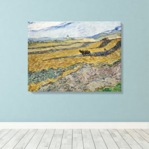 Impressão Em Tela Vincent Van Gogh, Campo fechado com Plowman