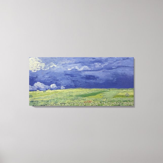 Impressão Em Tela Vincent van Gogh | Campos de rodas em Thundercloud (Frente)