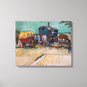 Impressão Em Tela Vincent Van Gogh - Caravanas, Campo de Ciganos per