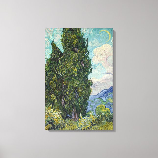 Impressão Em Tela Vincent van Gogh - Ciprestes (Frente)