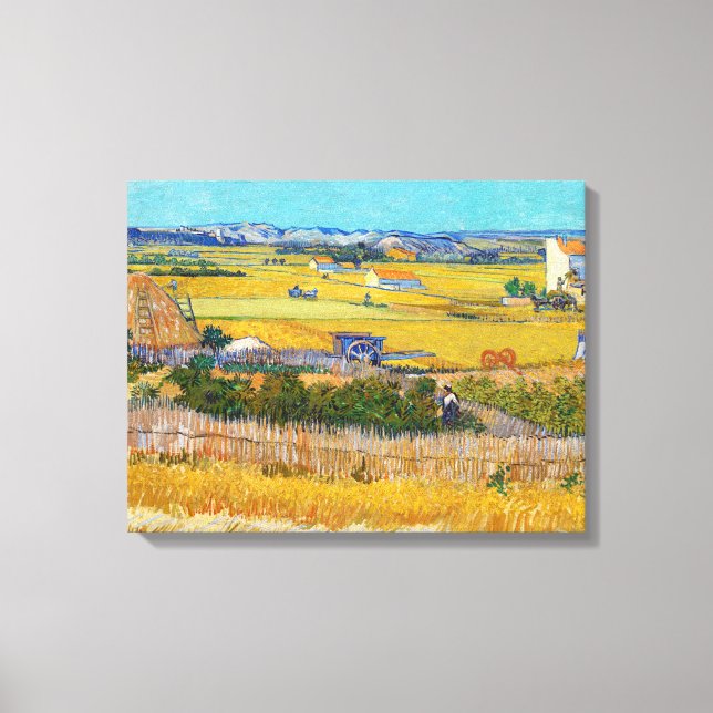 Impressão Em Tela Vincent van Gogh - Colheita em La Crau (Frente)