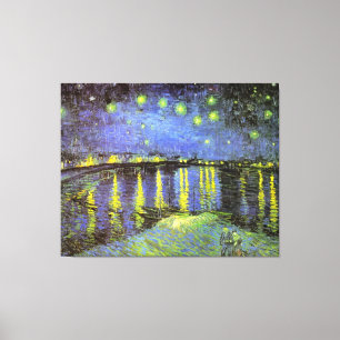 Impressão Em Tela Vincent van Gogh está na Noite Estrelada do Ródano