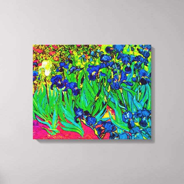 Impressão Em Tela Vincent Van Gogh - Íris - Amante de Flores Pop Art (Frente)