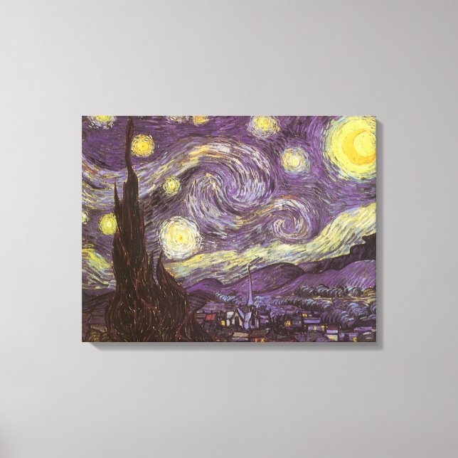 Impressão Em Tela Vincent van Gogh - Noite Estrelada (Frente)