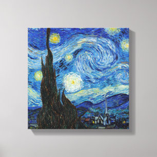 Impressão Em Tela Vincent Van Gogh Noite Estrelada Arte Fina Vintage