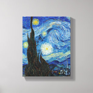 Impressão Em Tela Vincent Van Gogh Noite Estrelada Arte Fina Vintage
