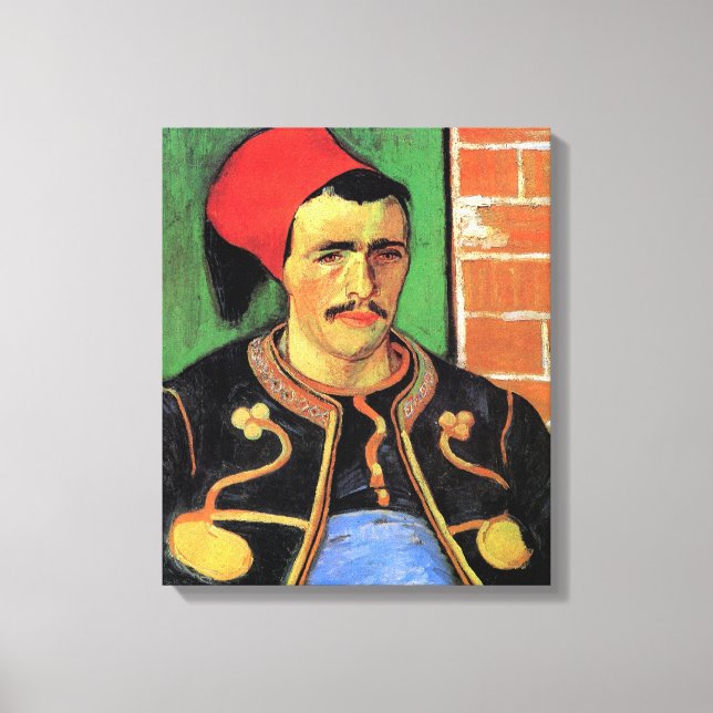 Impressão Em Tela Vincent Van Gogh - O Retrato Soldado - Zouave (Frente)
