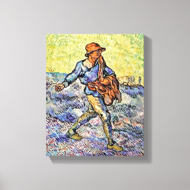 Impressão Em Tela Vincent Van Gogh - O Semeador - Pintura de Arte Fi (Frente)