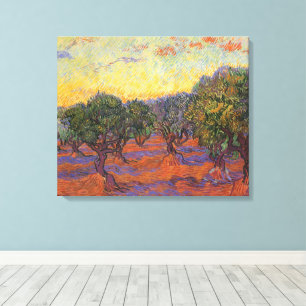 Impressão Em Tela Vincent van Gogh - Olival, Céu Laranja