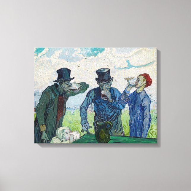 Impressão Em Tela Vincent van Gogh - Os Bebidas, depois de Daumier (Frente)