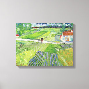 Impressão Em Tela Vincent van Gogh - Paisagem com Carruagem e Trem