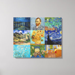 Impressão Em Tela Vincent Van Gogh - Patchwork de Obras-Primas