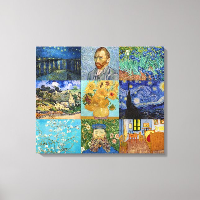 Impressão Em Tela Vincent Van Gogh - Patchwork de Obras-Primas (Frente)