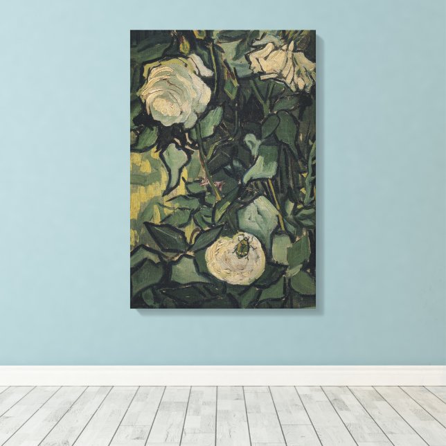 Impressão Em Tela Vincent van Gogh - Rosas e besouro (Insitu(piso de madeira))