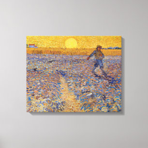 Impressão Em Tela Vincent van Gogh - Semeador com Sol Poente