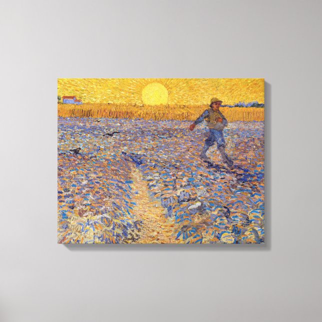 Impressão Em Tela Vincent van Gogh - Semeador com Sol Poente (Frente)