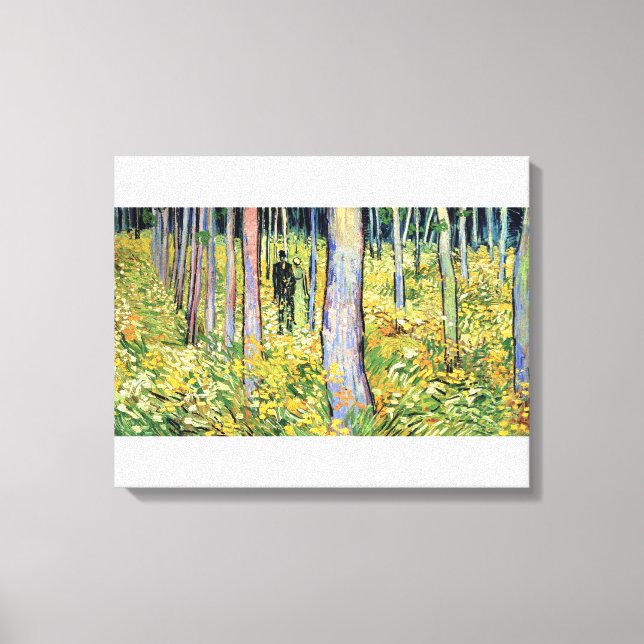 Impressão Em Tela Vincent Van Gogh - Sub-bosque com Duas Figuras (Frente)