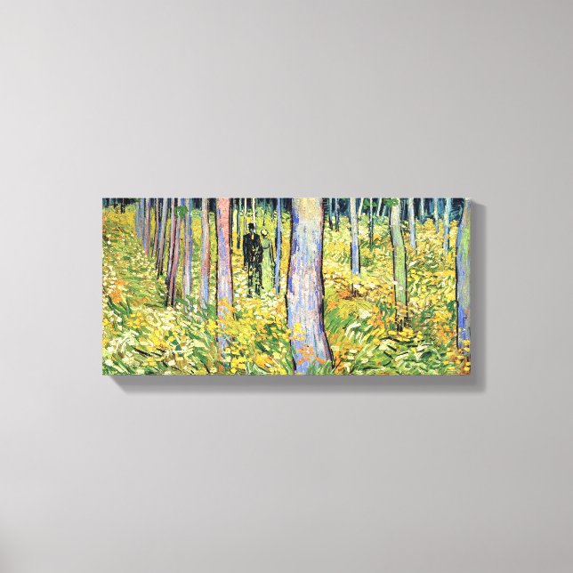 Impressão Em Tela Vincent Van Gogh - Sub-bosque com Duas Figuras (Frente)