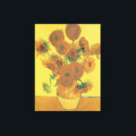Impressão Em Tela Vincent van Gogh - Vase com Quinze Girassóis<br><div class="desc">Vase com Quinze Girassóis ou simplesmente Girassóis (1888), de Vincent van Gogh, é uma pintura floral de arte Apos impressionismo. Faz parte de uma série de vida estática de várias pinturas semelhantes com um buquê de flores de jardim em um vaso. A série inteira mostra girassóis em todos os palcos...</div>